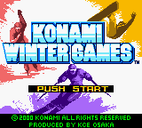 Konami Winter Games title screen for GameBoy Color